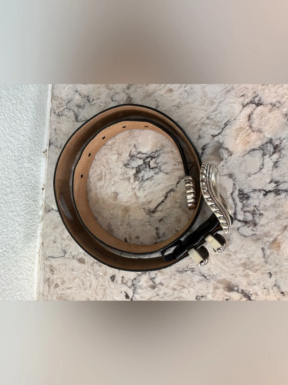 Vintage Brighton Black Leather Accent Belt